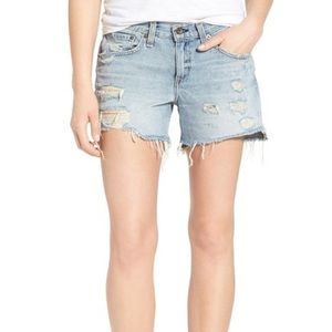 Rag and Bone destroyed  denim boyfriend shorts